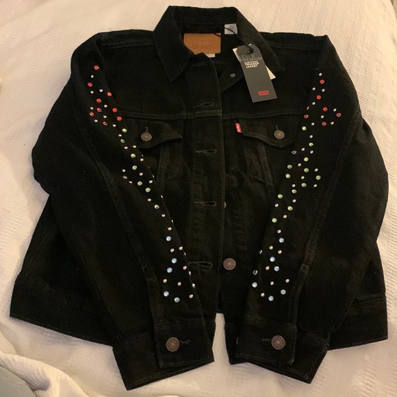 Levi's Jackets & Blazers - NEW Levi's® Premium EX-BOYFRIEND STUDDED SLEEVE TRUCKER JACKET